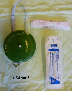 Figure 1 : Matériel nécessaire à la sédation 